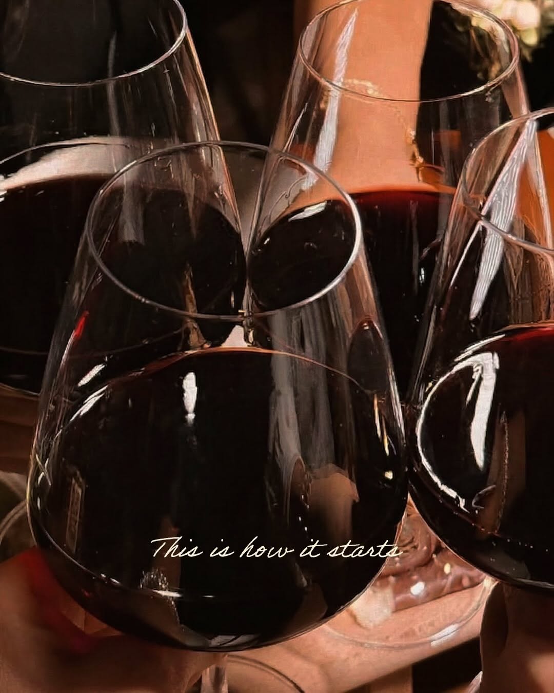 Wine glasses filled with Lebanese wine