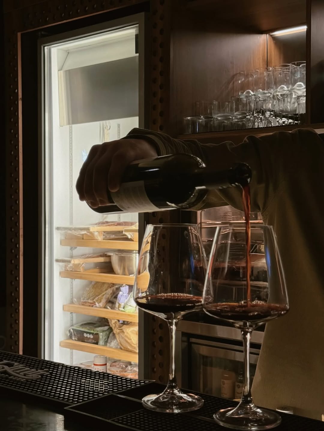 Wine being poured at Levain